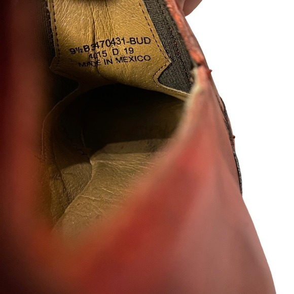 Frye women Billy Shootie Western Ankle Boots Almond Toe Leather Maroon Size 9.5 - Picture 9 of 10